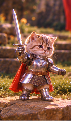 Catwifsword's first sword pose